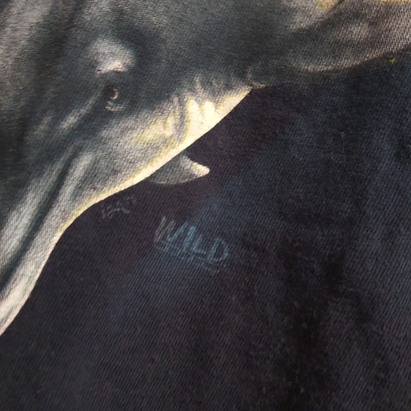 Vintage Hot Tees 90s Blue Cotton Ocean Dolphin Large Thousand Islands NY Shirt - Picture 2 of 5